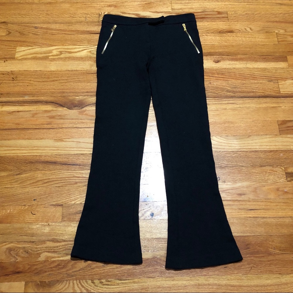 EMILIO PUCCI Black slacks Gold Exposed zippers 8